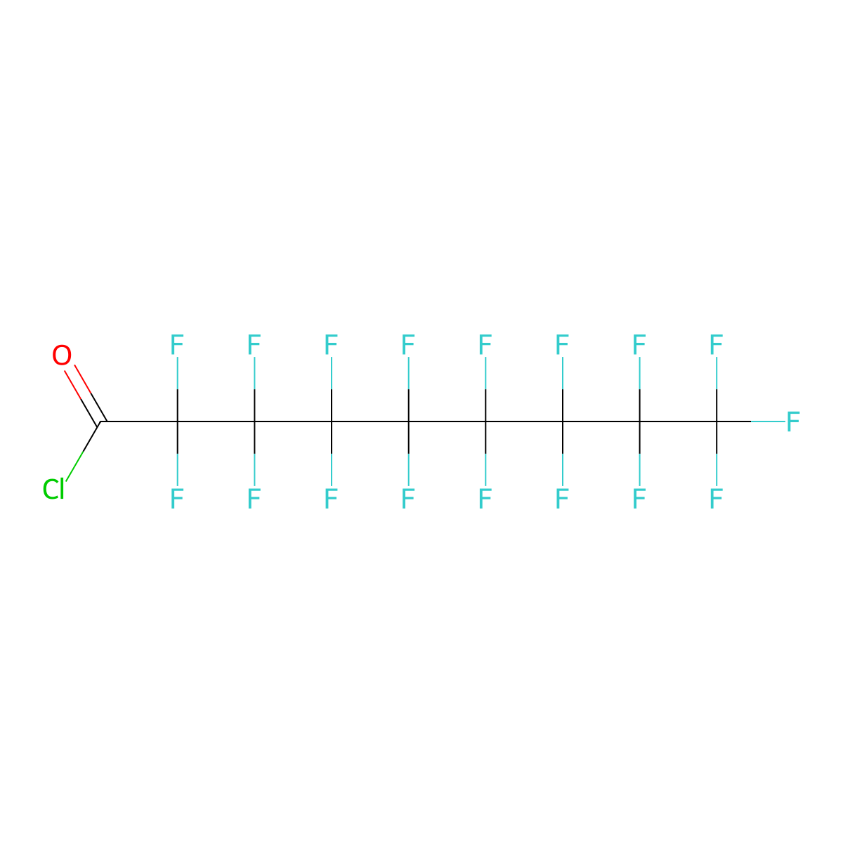 2,2,3,3,4,4,5,5,6,6,7,7,8,8,9,9,9-Heptadecafluorononanoyl chloride molecular structure, CAS 52447-23-1