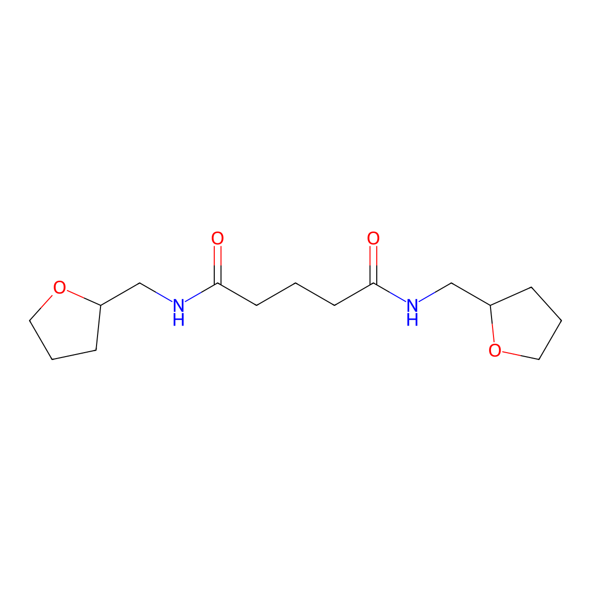 N,N'-bis(tetrahydrofuran-2-ylmethyl)pentanediamide molecular structure, CAS 52449-99-7