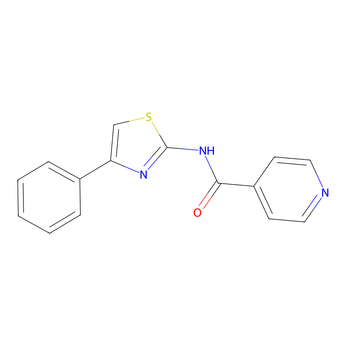 N-(4-phenyl-1,3-thiazol-2-yl)pyridine-4-carboxamide molecular structure, CAS 5245-66-9