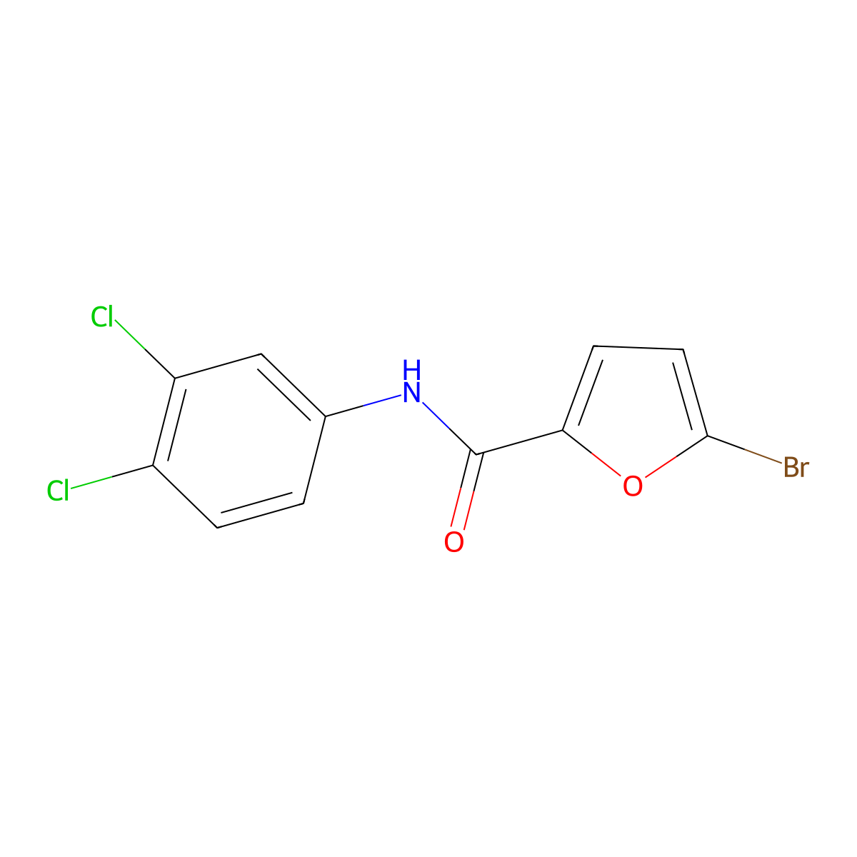 5-bromo-N-(3,4-dichlorophenyl)furan-2-carboxamide molecular structure, CAS 5245-94-3