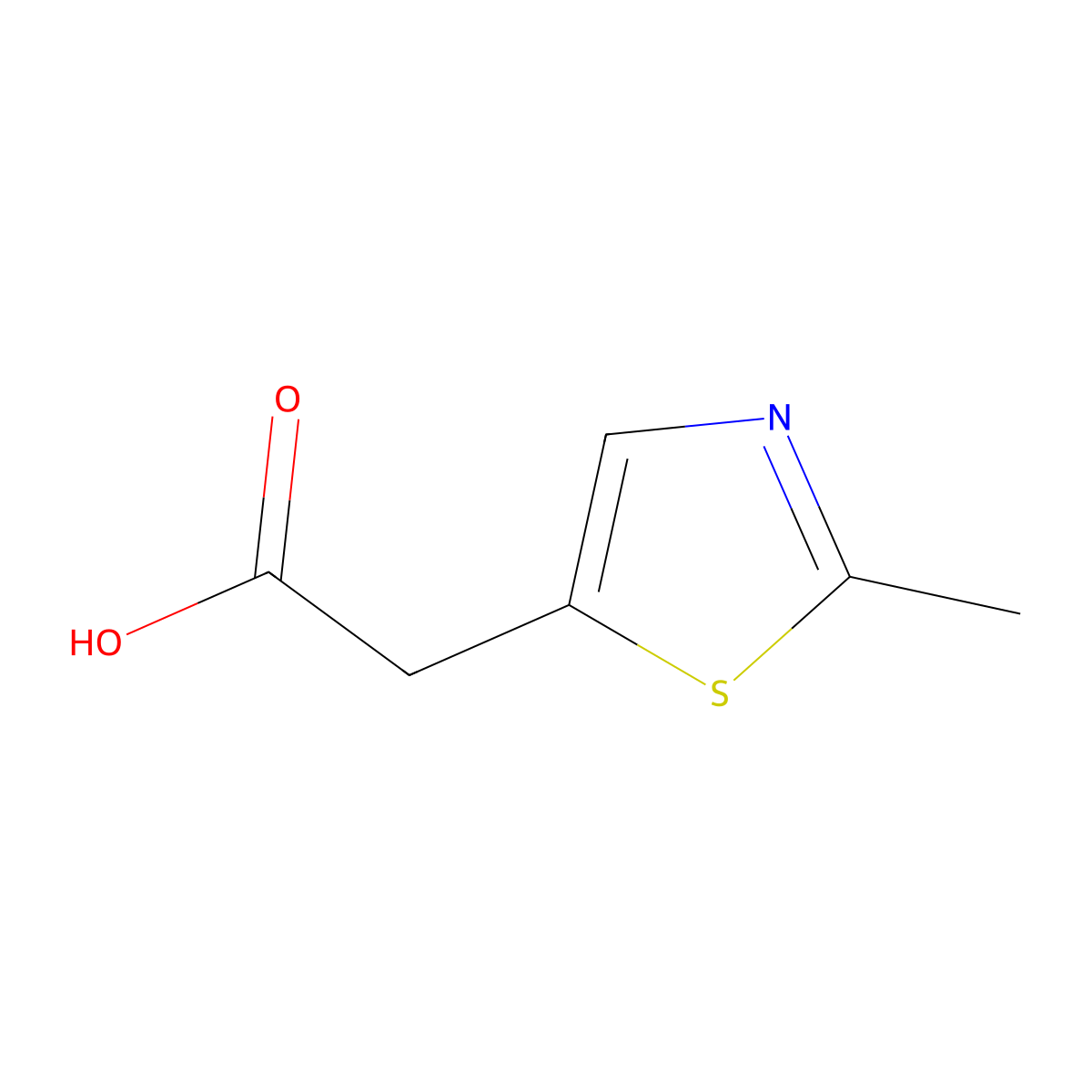 2-(2-Methyl-1,3-thiazol-5-yl)acetic acid molecular structure, CAS 52454-65-6