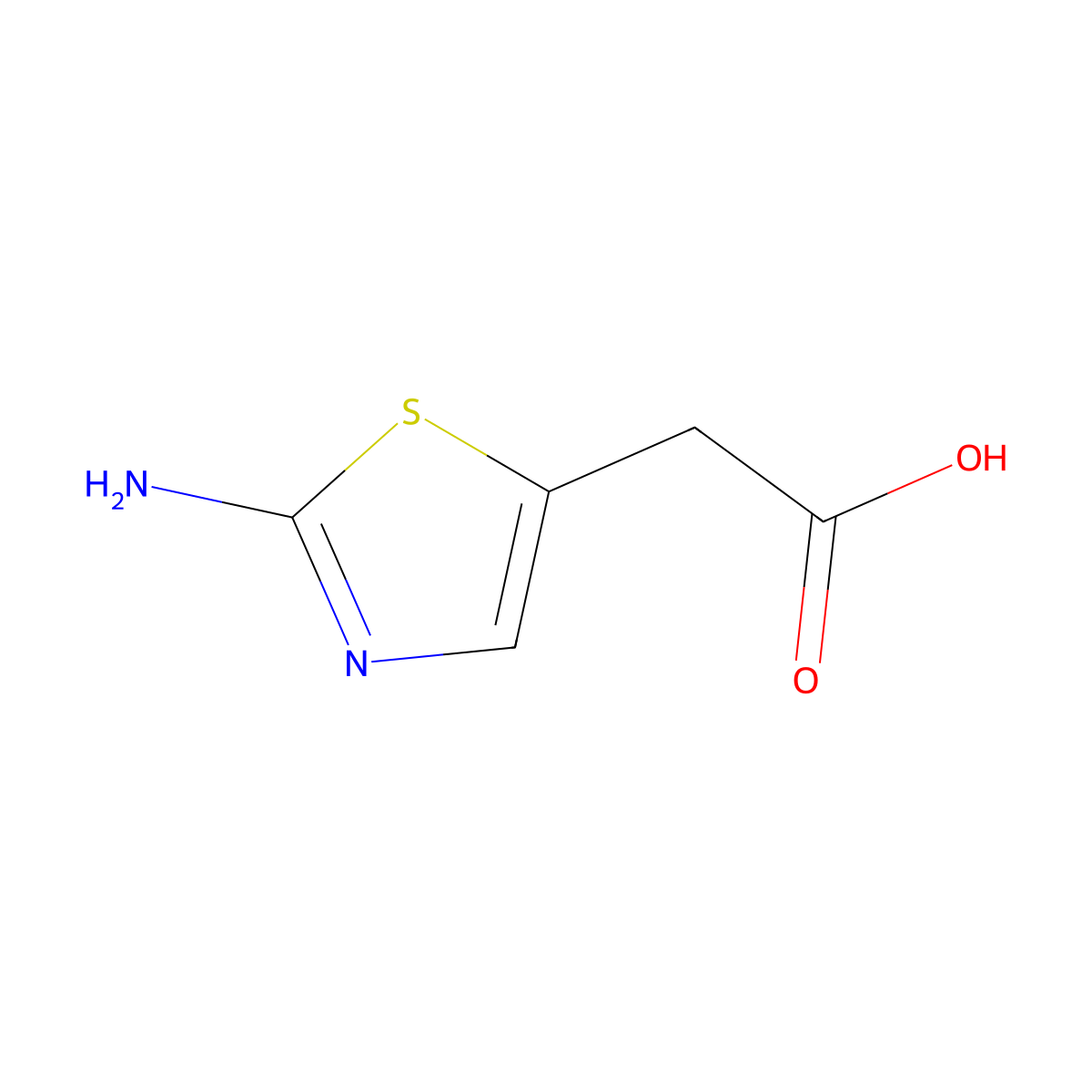 5-Thiazoleacetic acid, 2-amino- molecular structure, CAS 52454-66-7