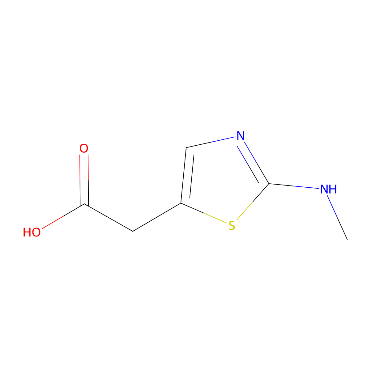 2-[2-(Methylamino)-1,3-thiazol-5-yl]acetic acid molecular structure, CAS 52454-67-8