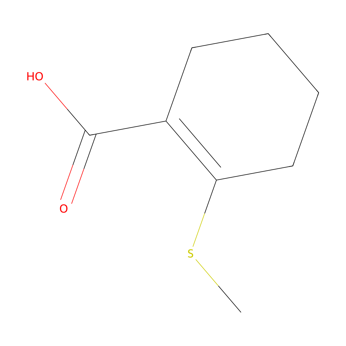 2-(Methylsulfanyl)cyclohex-1-ene-1-carboxylic acid molecular structure, CAS 52458-18-1