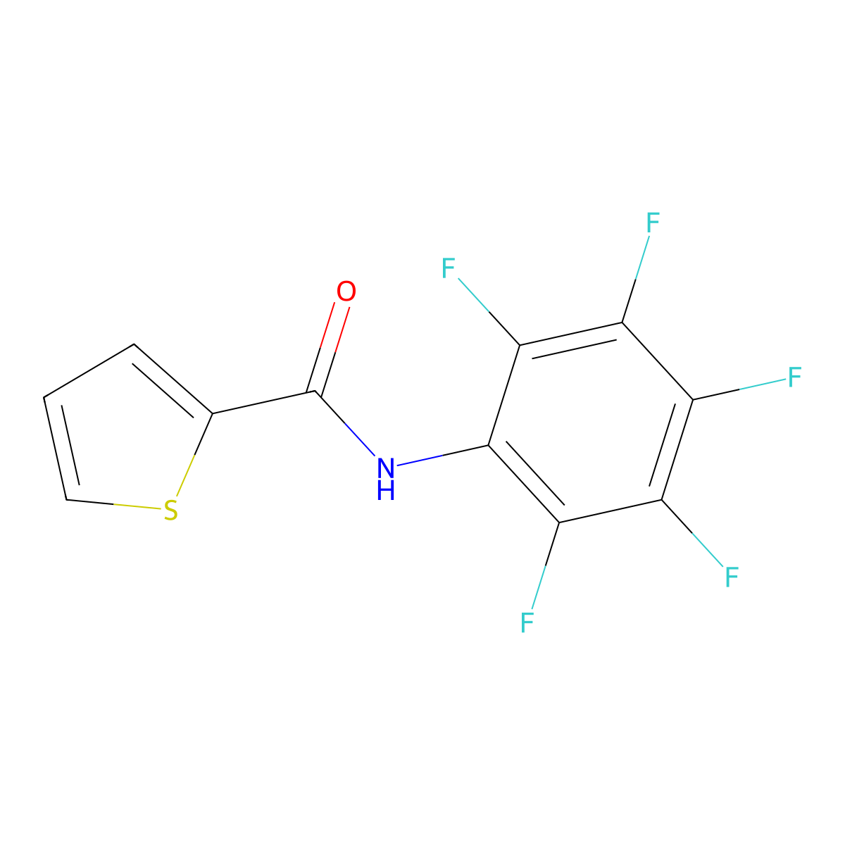 N-(pentafluorophenyl)thiophene-2-carboxamide molecular structure, CAS 5246-08-2
