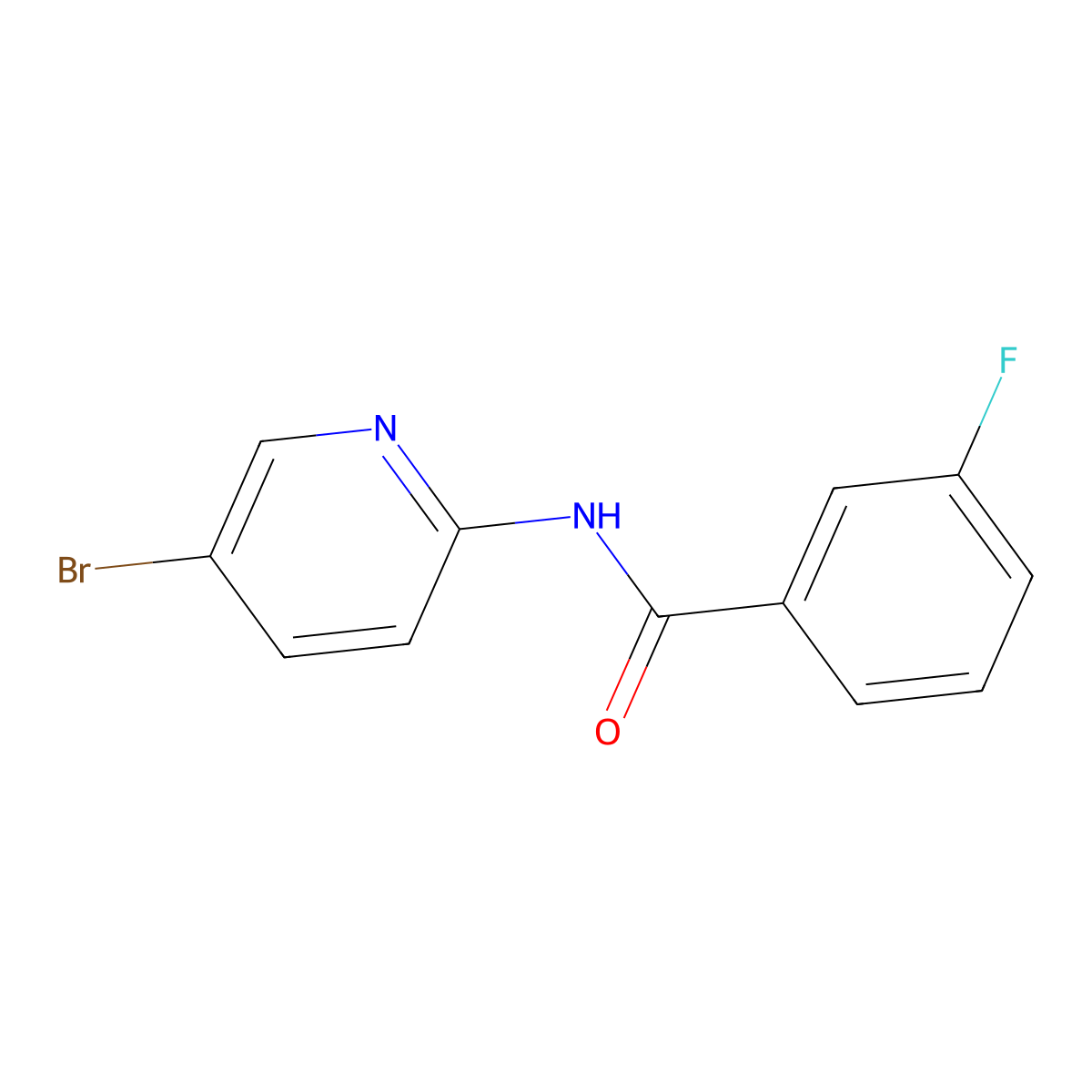 N-(5-bromopyridin-2-yl)-3-fluorobenzamide molecular structure, CAS 5246-16-2