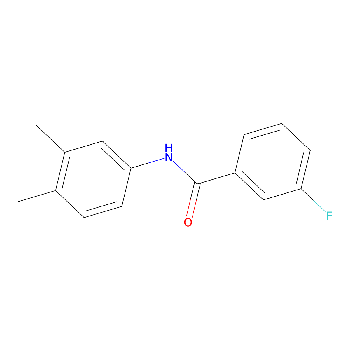 N-(3,4-dimethylphenyl)-3-fluorobenzamide molecular structure, CAS 5246-35-5
