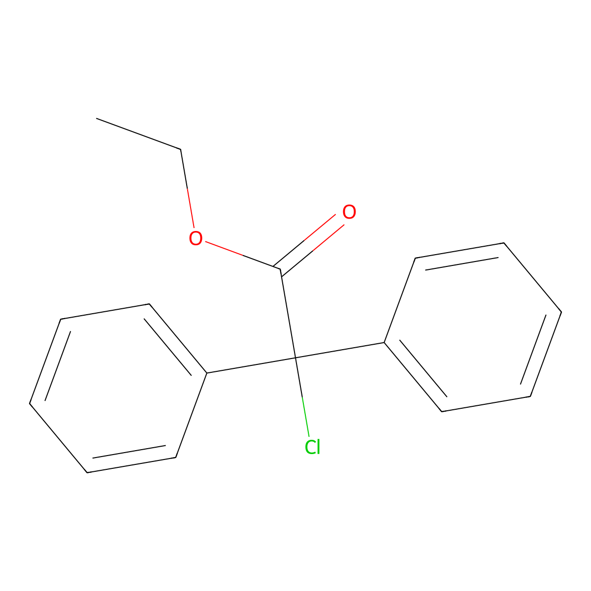 Ethyl 2-chloro-2,2-diphenylacetate molecular structure, CAS 52460-86-3