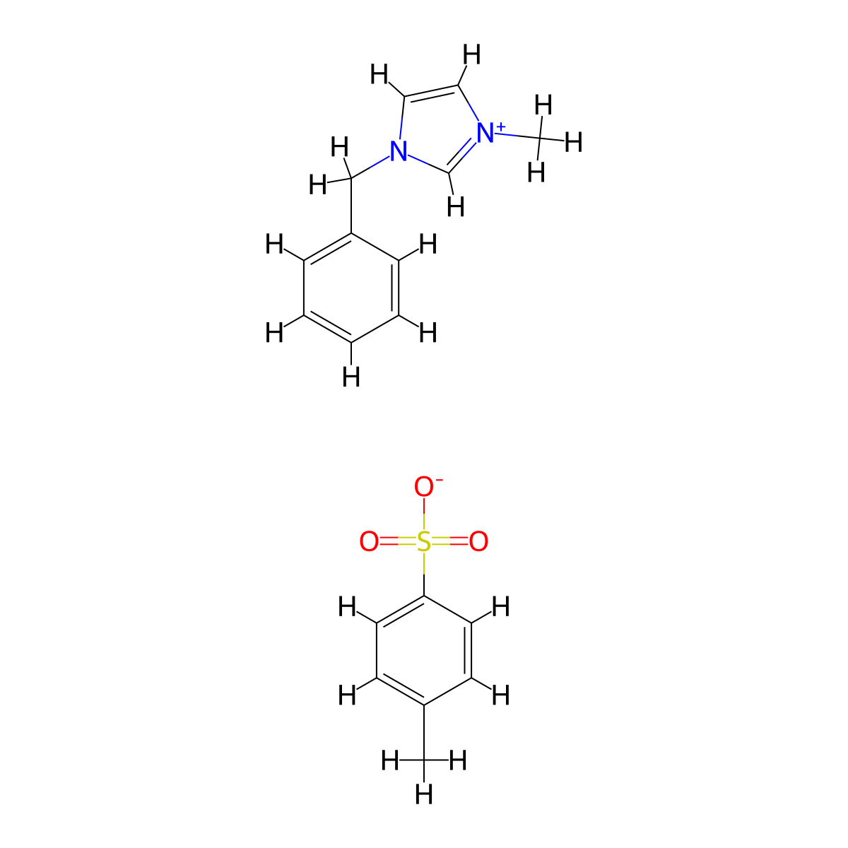 1-Benzyl-3-methyl-1H-imidazol-3-ium 4-methylbenzenesulfonate molecular structure, CAS 52461-83-3