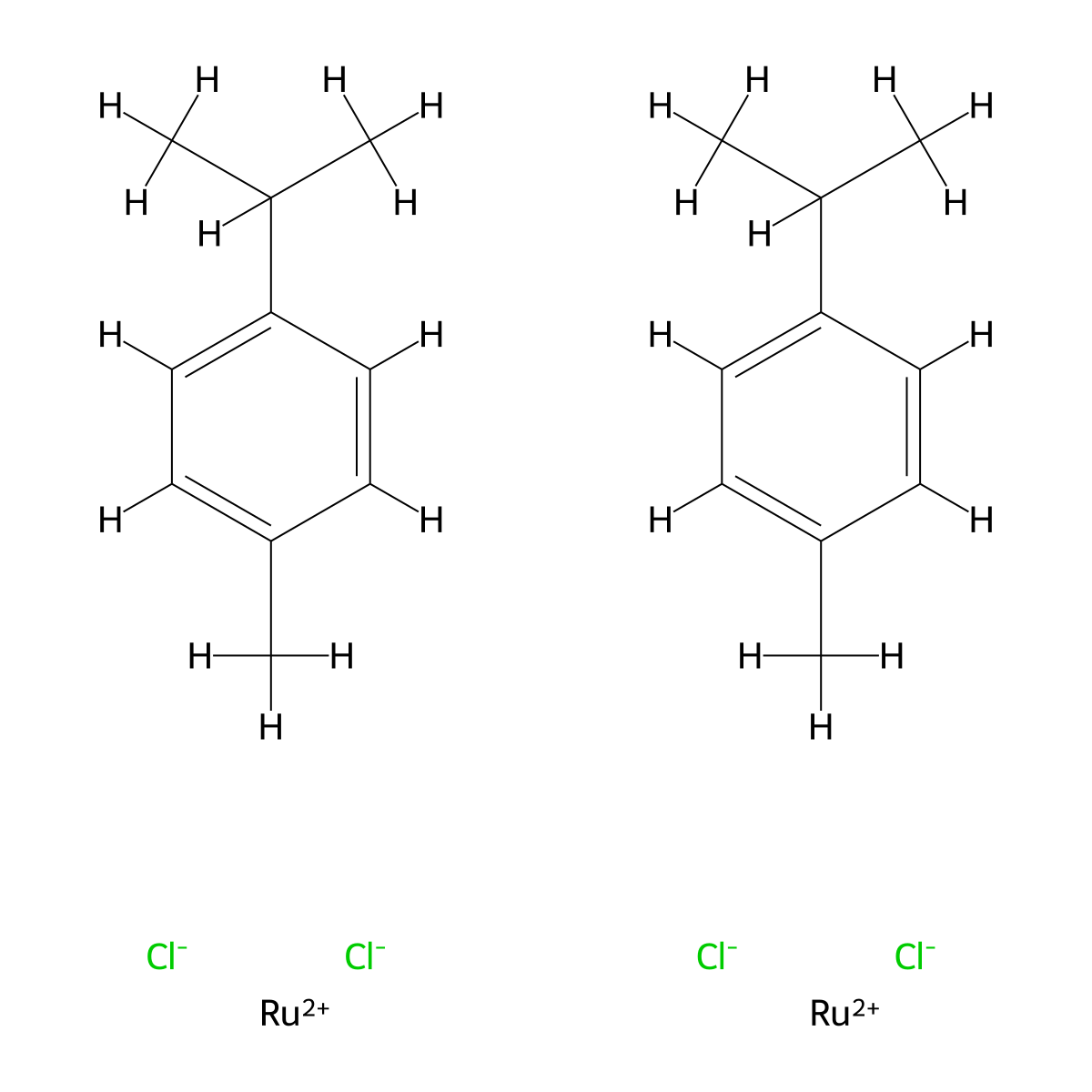 C20H28Cl4Ru2 molecular structure, CAS 52462-29-0