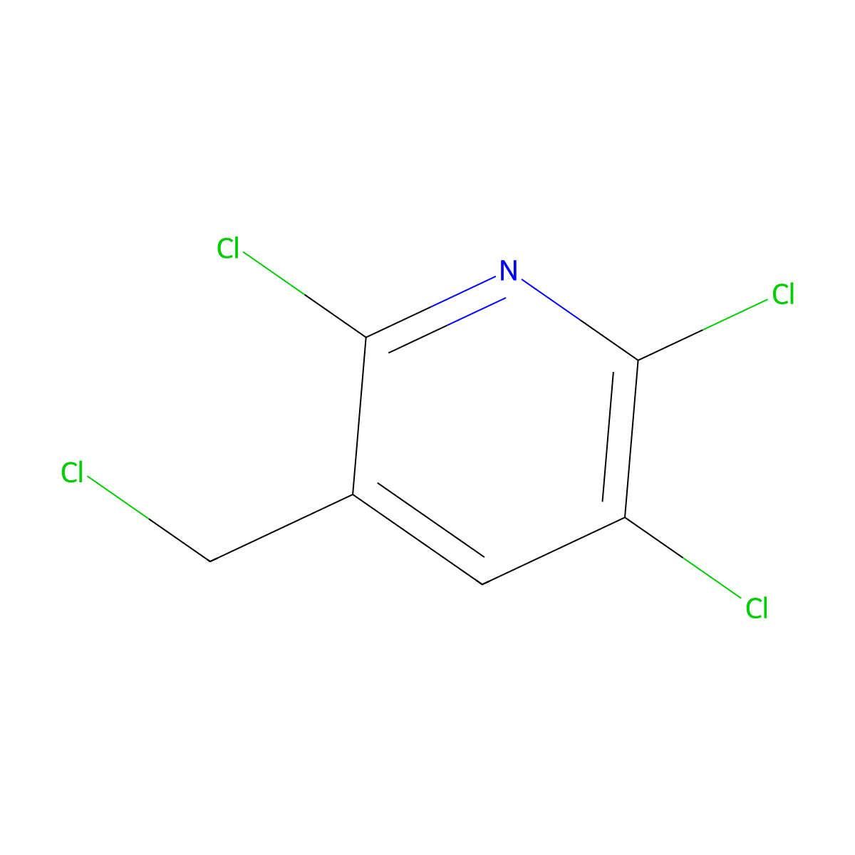 2,3,6-Trichloro-5-(chloromethyl)pyridine molecular structure, CAS 52465-59-5