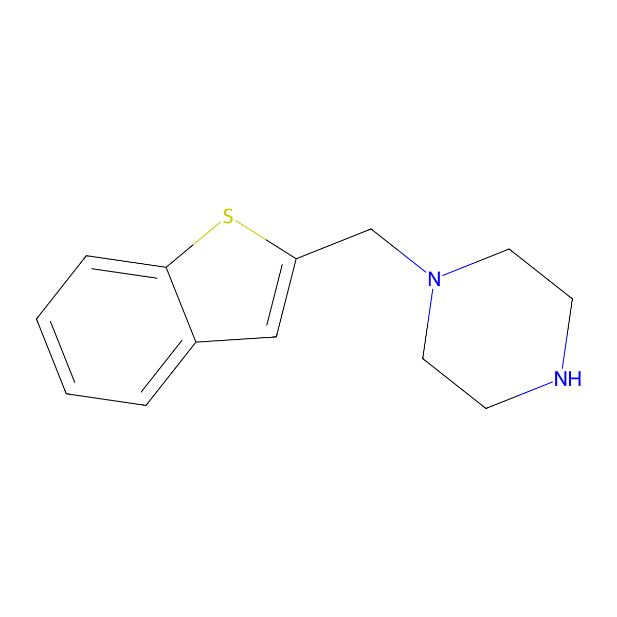 1-(Benzo[b]thiophen-2-ylmethyl)piperazine molecular structure, CAS 524673-96-9