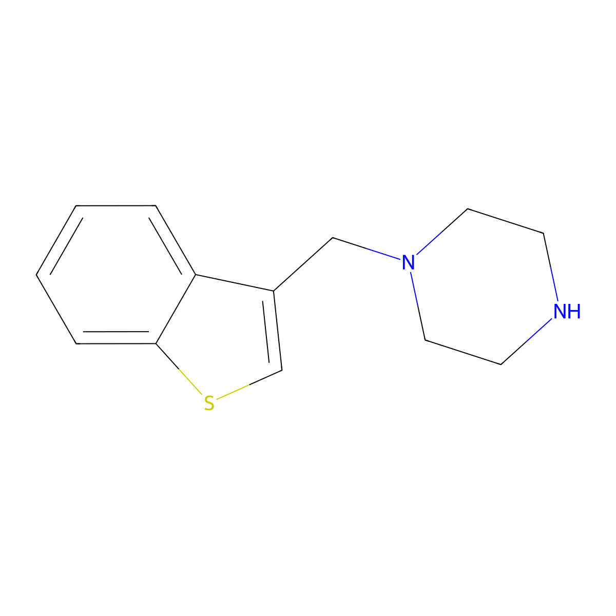 1-(1-Benzothiophen-3-ylmethyl)piperazine molecular structure, CAS 524673-97-0