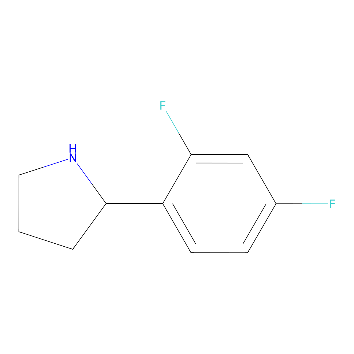 2-(2,4-Difluorophenyl)pyrrolidine molecular structure, CAS 524674-05-3