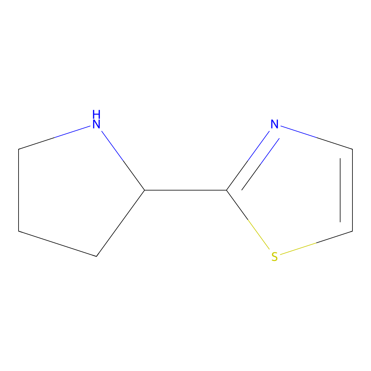 2-(Pyrrolidin-2-yl)-1,3-thiazole molecular structure, CAS 524674-17-7