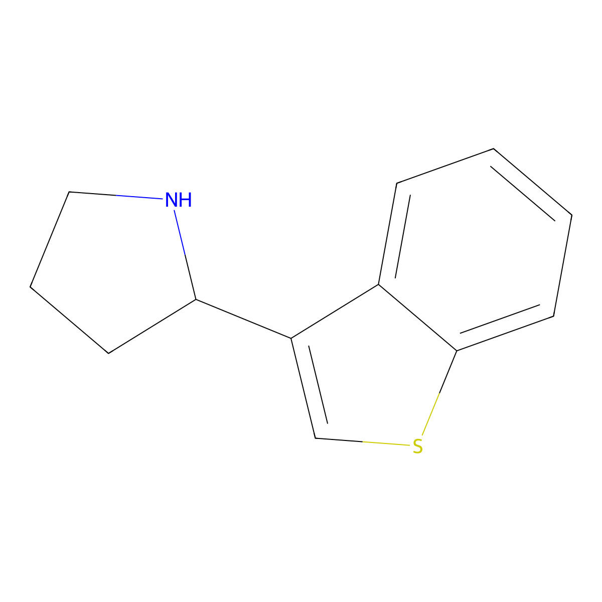 2-(1-Benzothiophen-3-yl)pyrrolidine molecular structure, CAS 524674-19-9