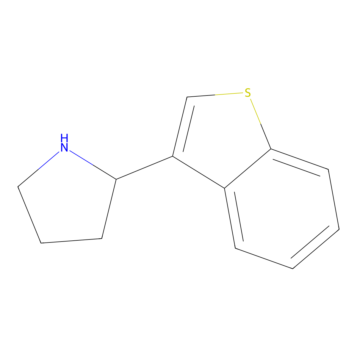 2-(1-Benzothiophen-3-yl)pyrrolidine molecular structure, CAS 524674-19-9