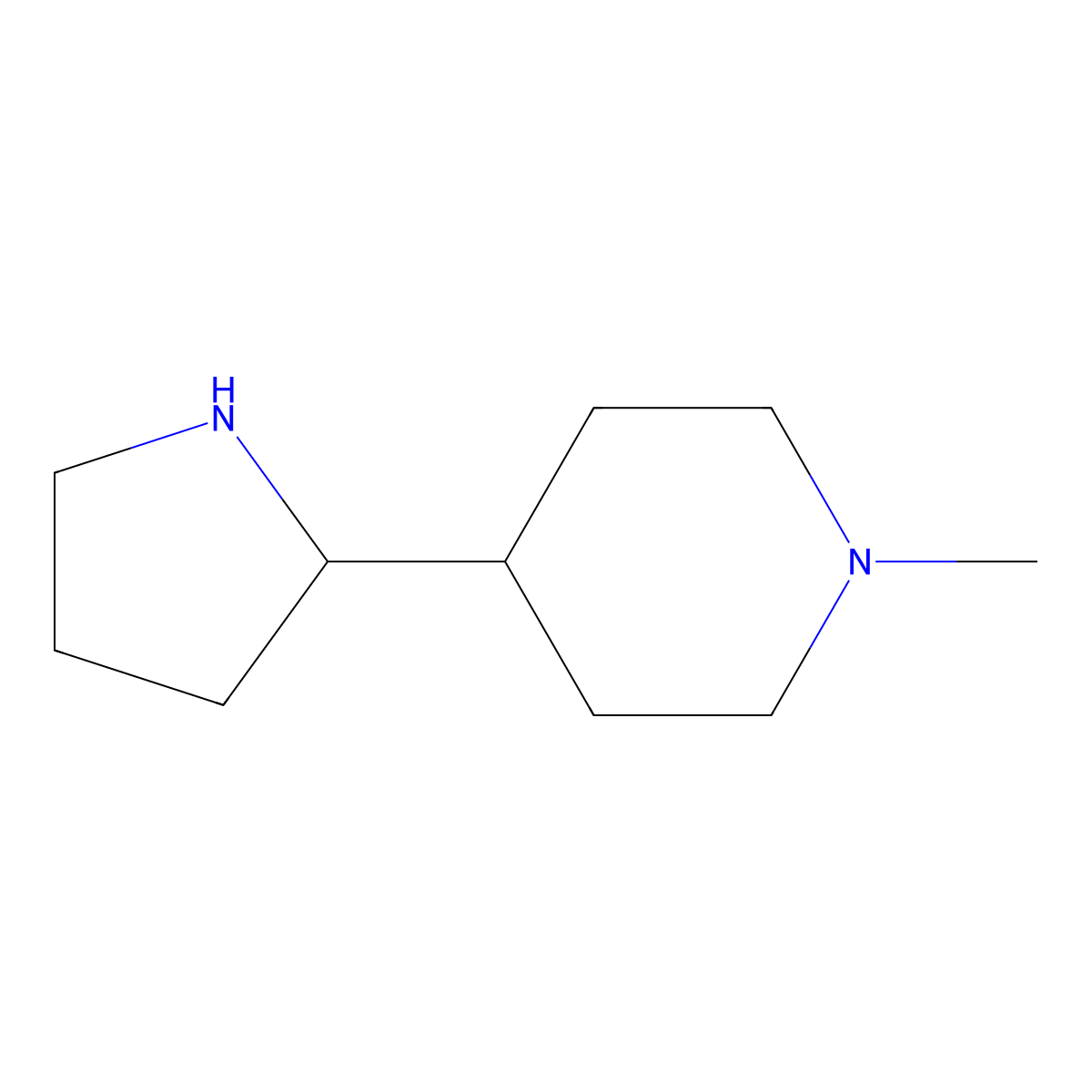 1-Methyl-4-(pyrrolidin-2-yl)piperidine molecular structure, CAS 524674-26-8
