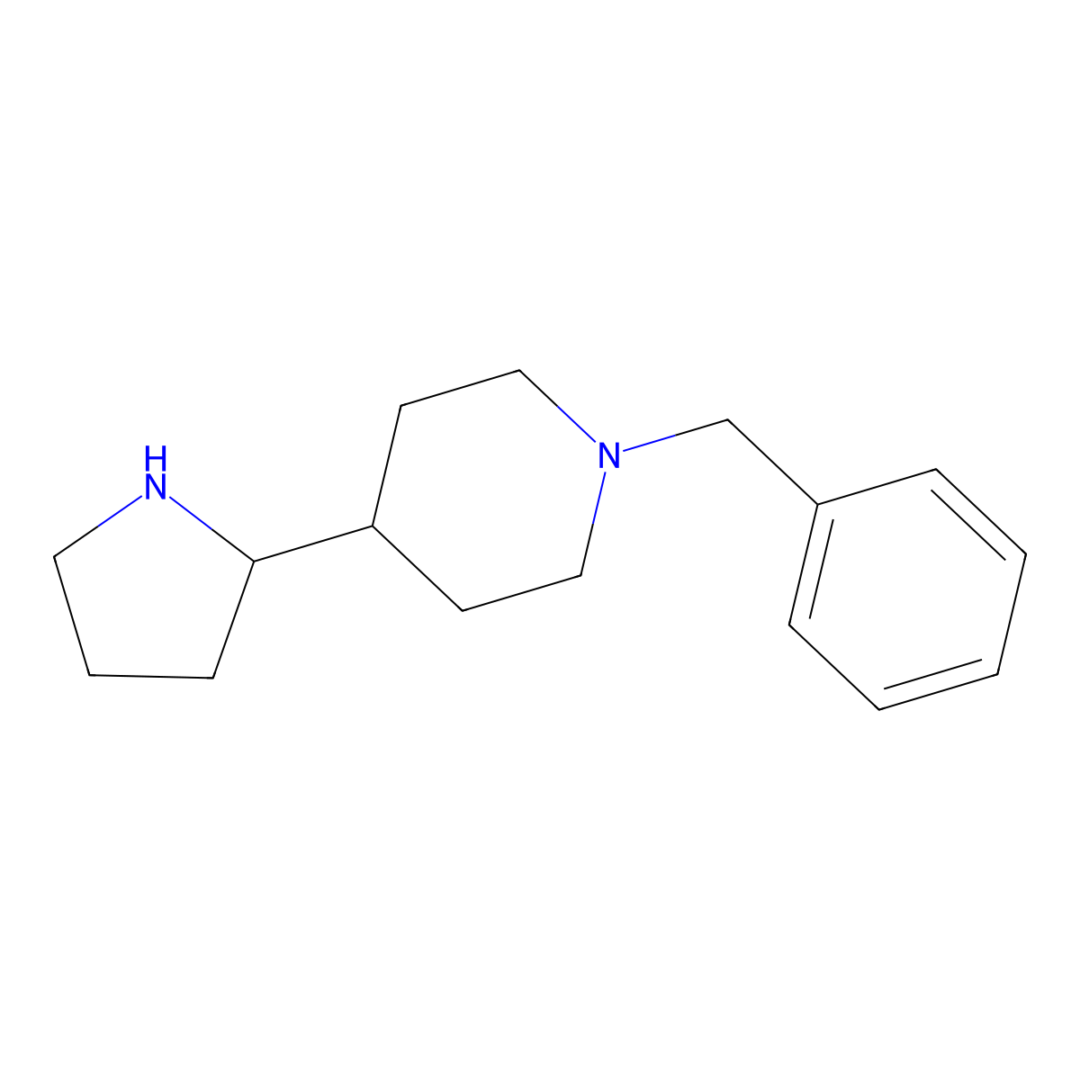 1-Benzyl-4-(pyrrolidin-2-yl)piperidine molecular structure, CAS 524674-28-0