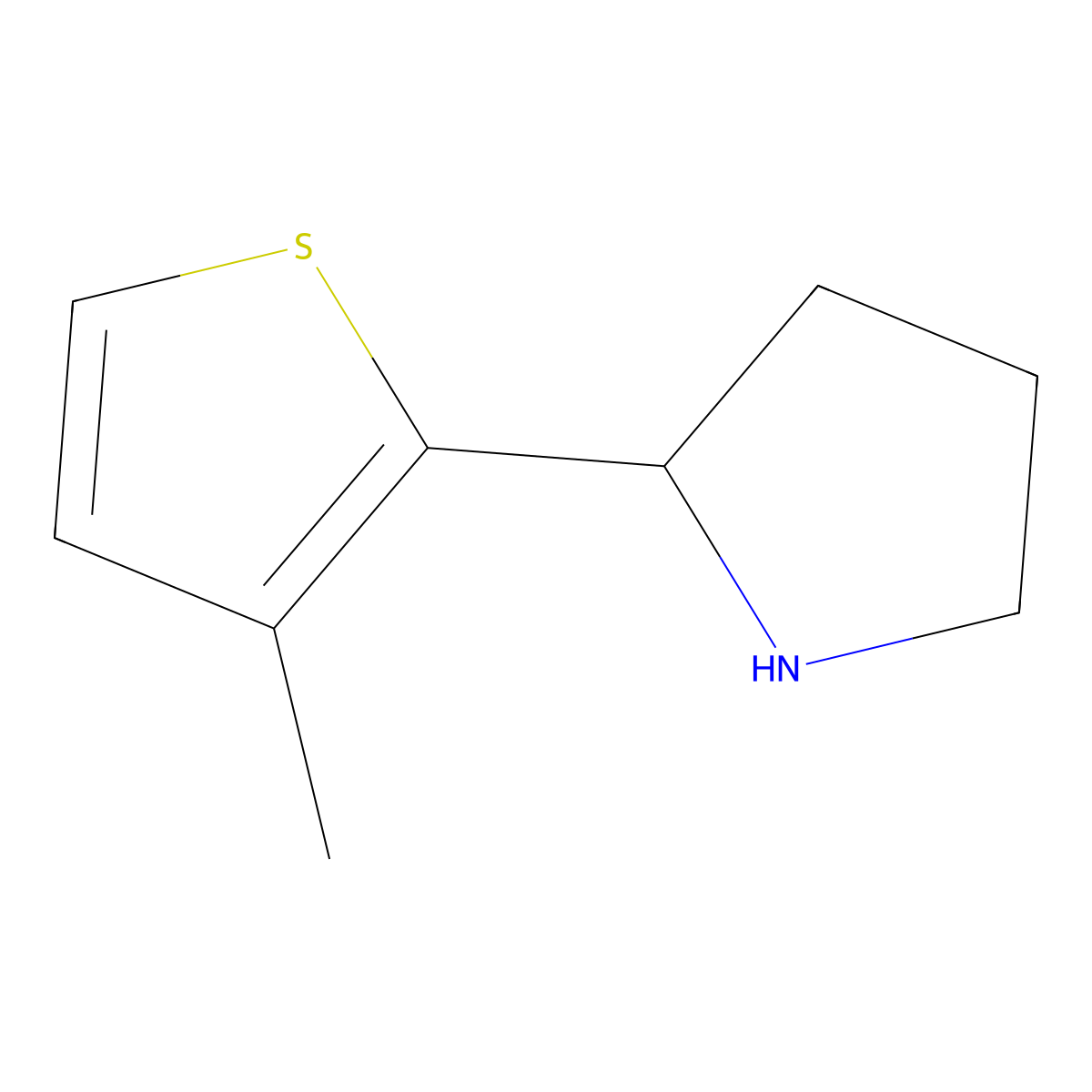 2-(3-Methylthiophen-2-yl)pyrrolidine molecular structure, CAS 524674-40-6
