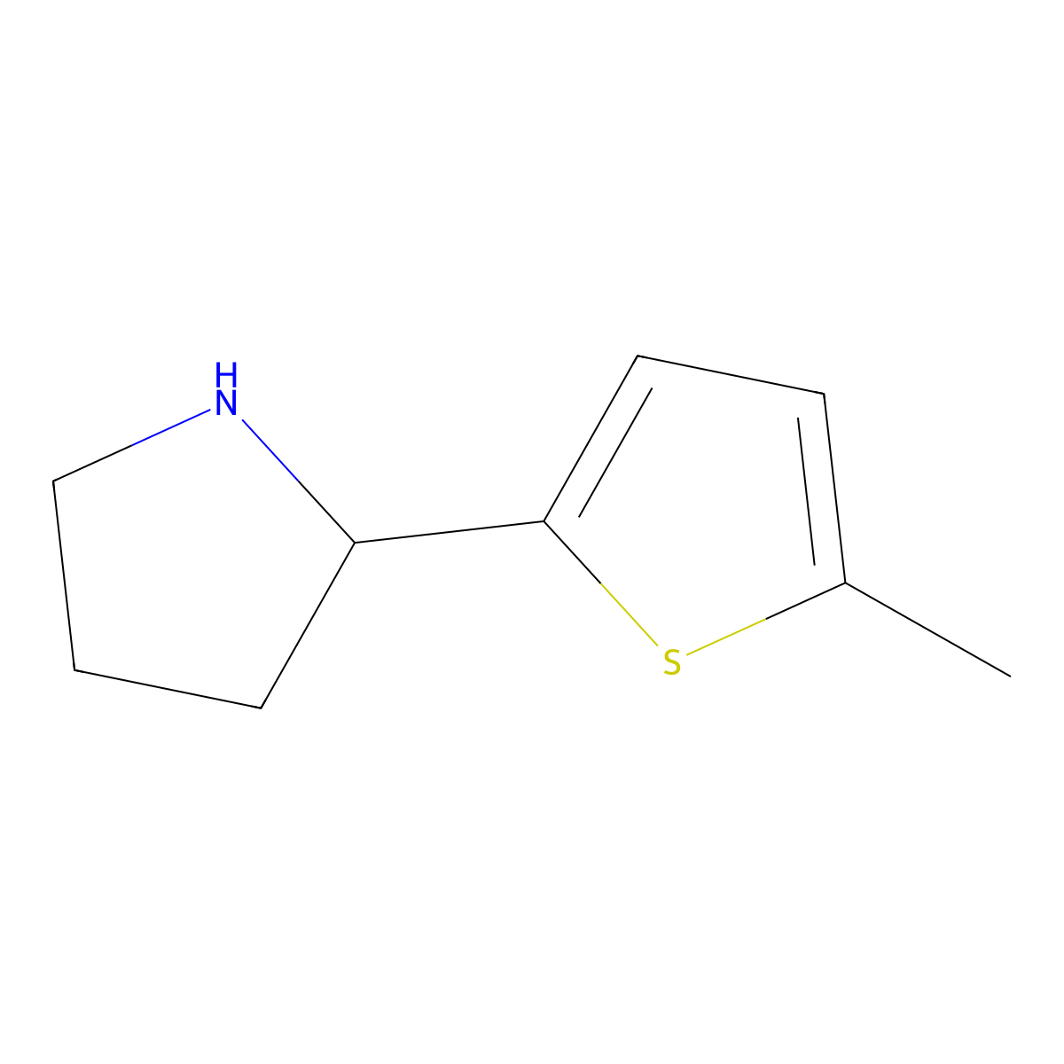 2-(5-Methylthiophen-2-yl)pyrrolidine molecular structure, CAS 524674-41-7
