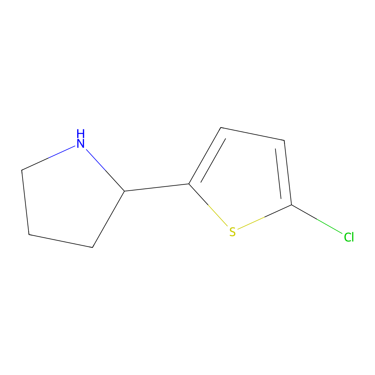 2-(5-Chloro-2-thienyl)pyrrolidine molecular structure, CAS 524674-42-8
