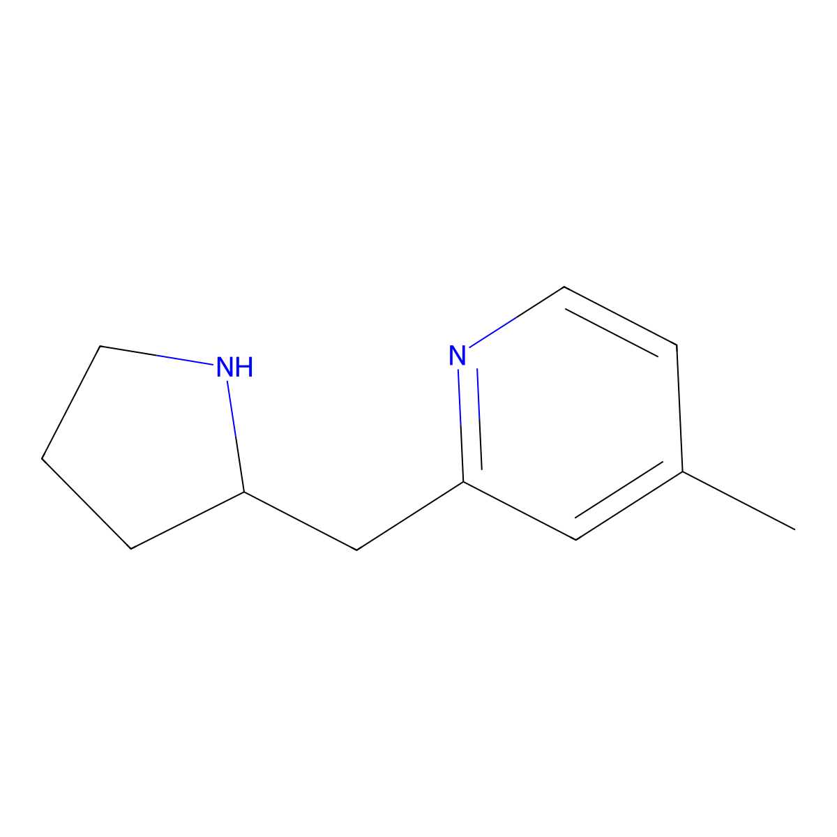 4-Methyl-2-(pyrrolidin-2-ylmethyl)pyridine molecular structure, CAS 524674-45-1