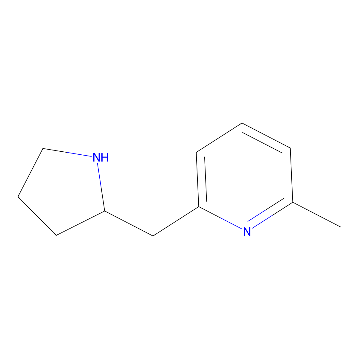 2-Methyl-6-(2-pyrrolidinylmethyl)pyridine molecular structure, CAS 524674-47-3