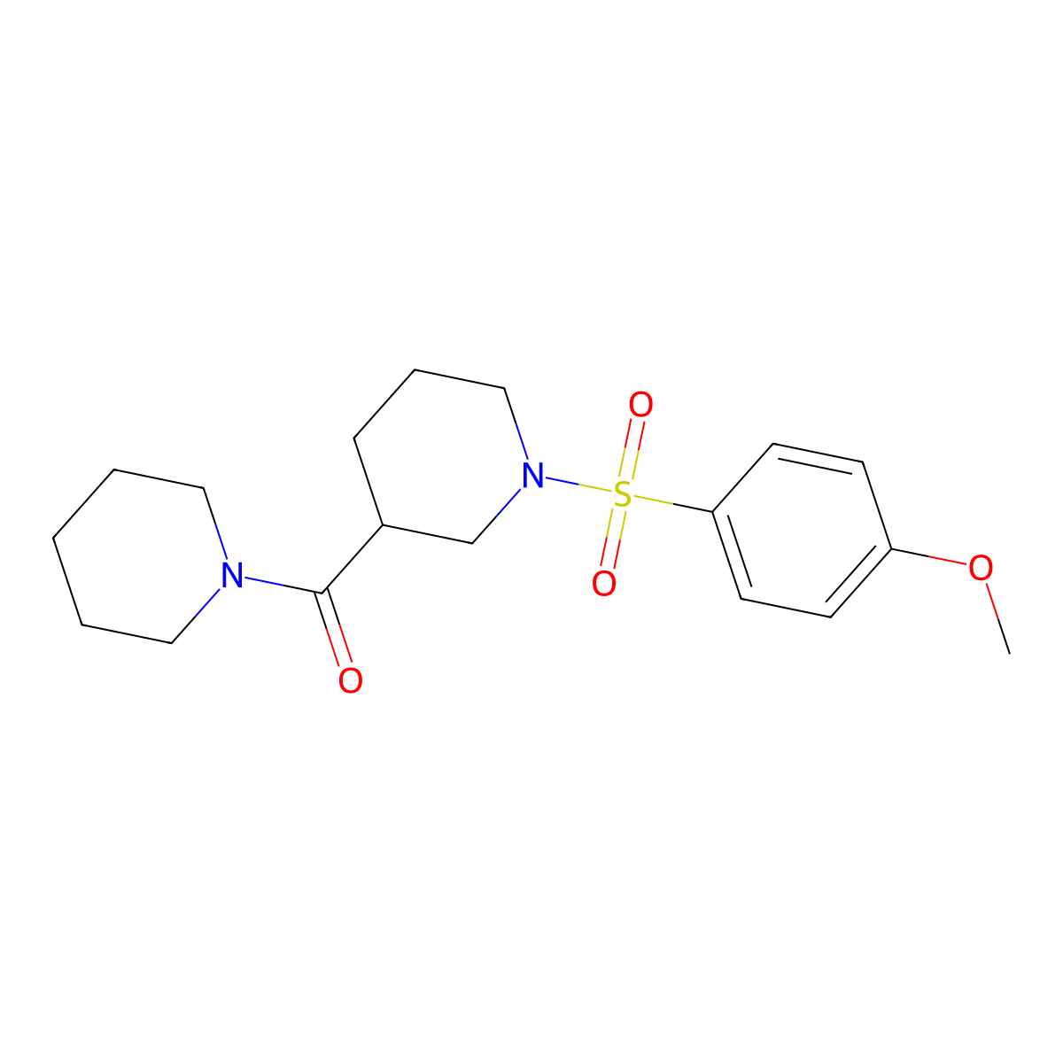 [1-(4-Methoxyphenyl)sulfonylpiperidin-3-yl]-piperidin-1-ylmethanone molecular structure, CAS 524675-46-5