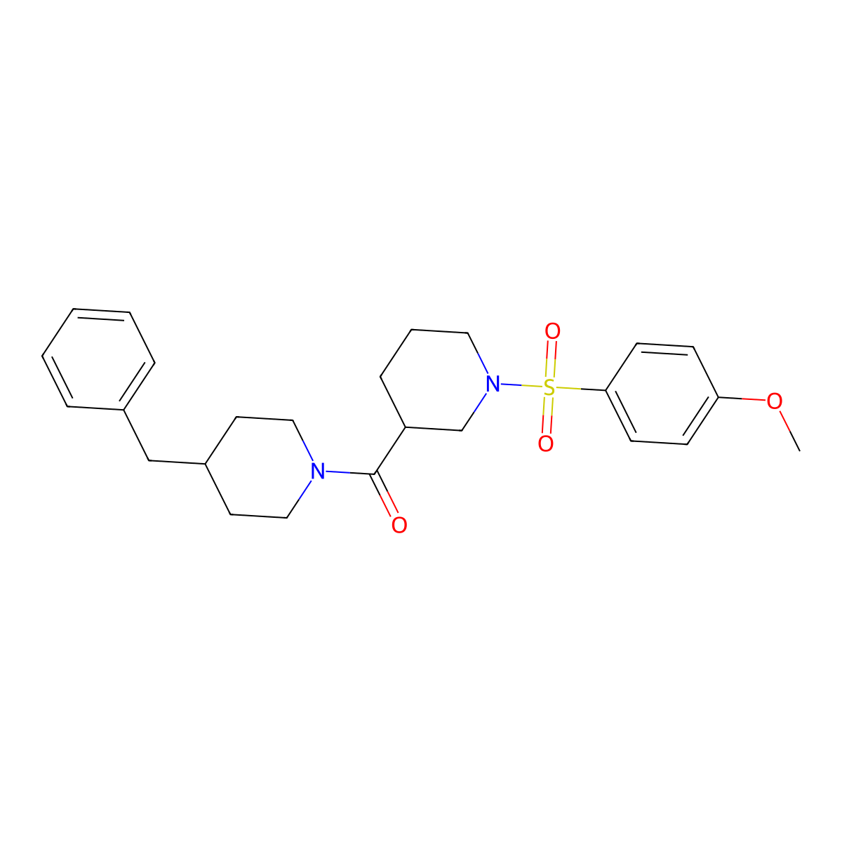 (4-Benzylpiperidin-1-yl)-[1-(4-methoxyphenyl)sulfonylpiperidin-3-yl]methanone molecular structure, CAS 524675-48-7