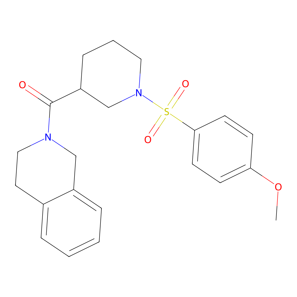 3,4-dihydro-1H-isoquinolin-2-yl-[1-(4-methoxyphenyl)sulfonylpiperidin-3-yl]methanone molecular structure, CAS 524675-50-1