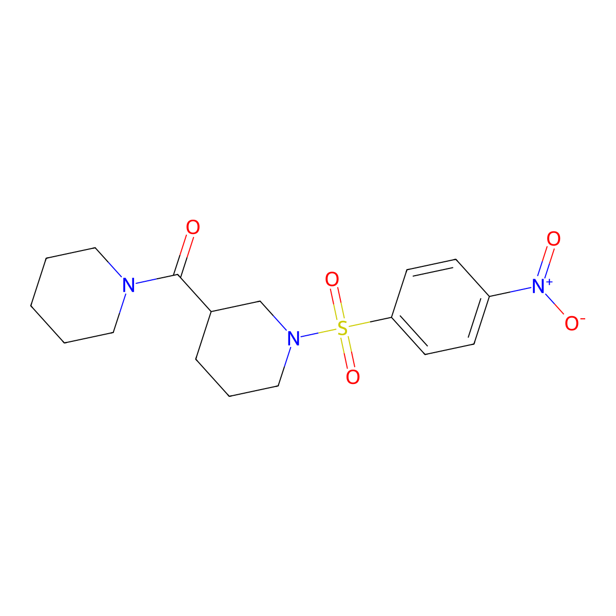 [1-(4-Nitrophenyl)sulfonylpiperidin-3-yl]-piperidin-1-ylmethanone molecular structure, CAS 524675-53-4