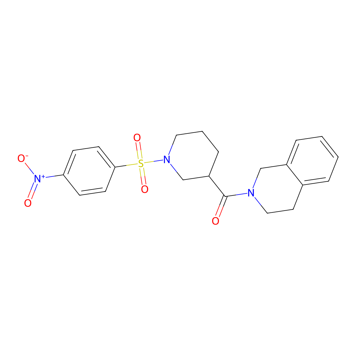 3,4-dihydroisoquinolin-2(1H)-yl{1-[(4-nitrophenyl)sulfonyl]piperidin-3-yl}methanone molecular structure, CAS 524675-56-7