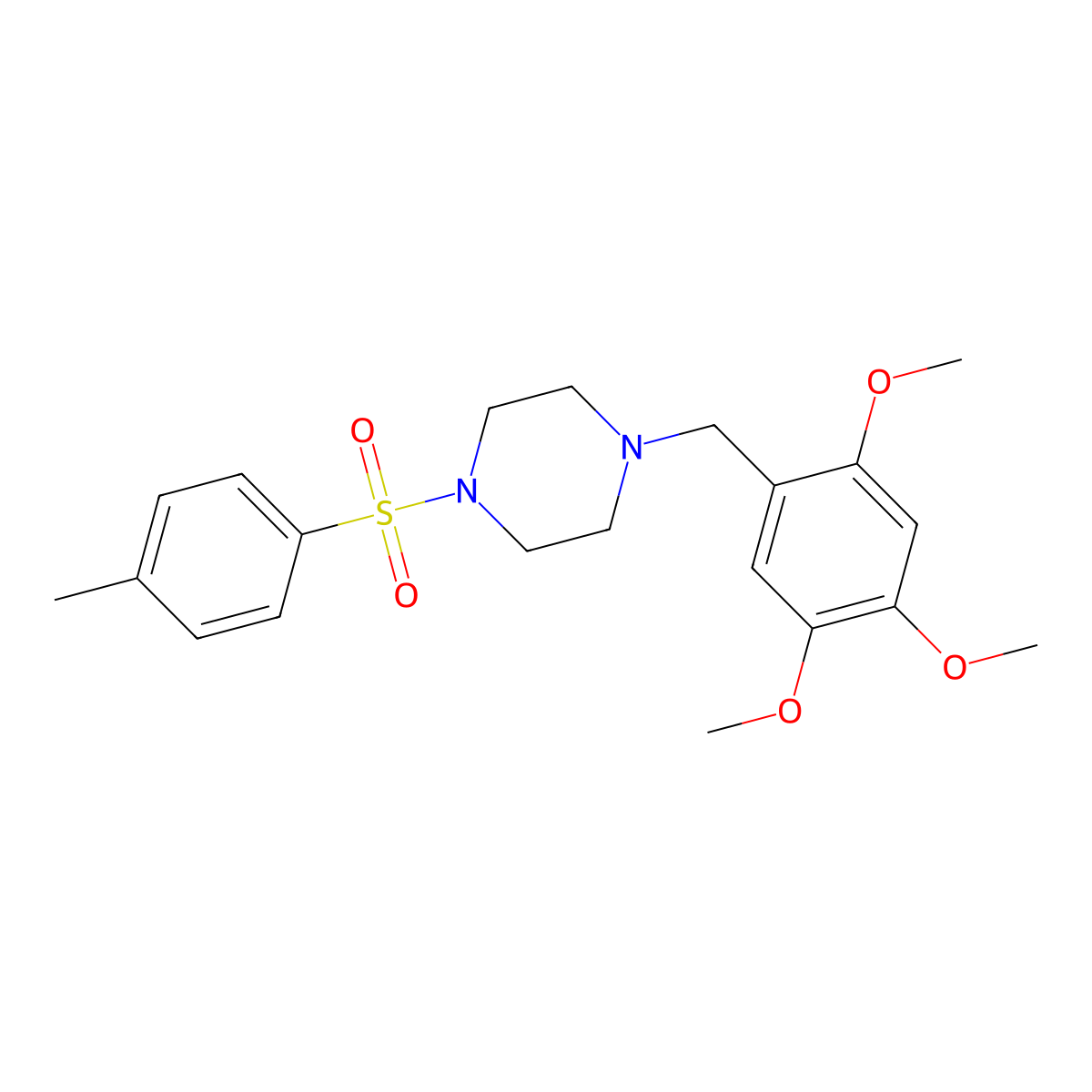 1-[(4-Methylphenyl)sulfonyl]-4-(2,4,5-trimethoxybenzyl)piperazine molecular structure, CAS 524675-65-8