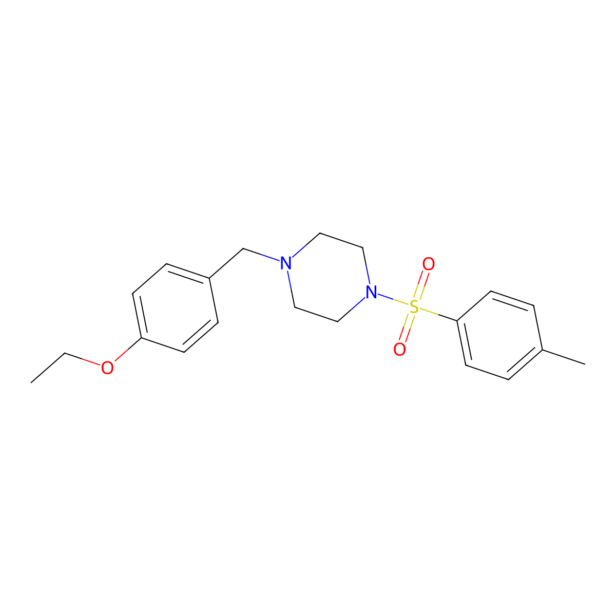 1-(4-Ethoxybenzyl)-4-[(4-methylphenyl)sulfonyl]piperazine molecular structure, CAS 524676-07-1