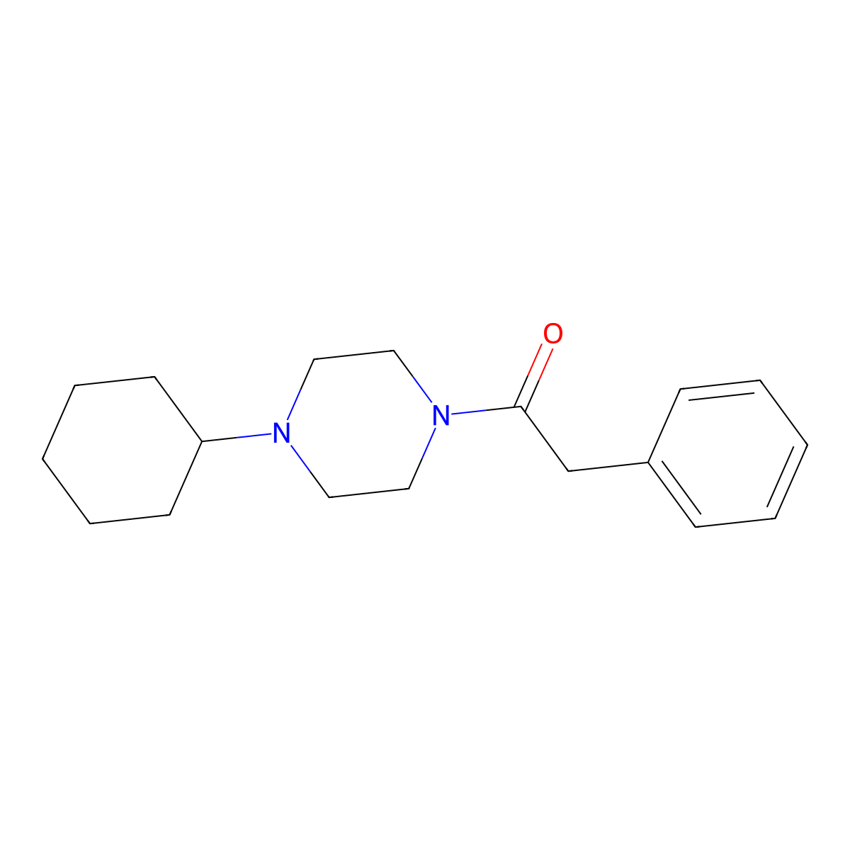 1-(4-Cyclohexylpiperazin-1-yl)-2-phenylethanone molecular structure, CAS 524676-23-1