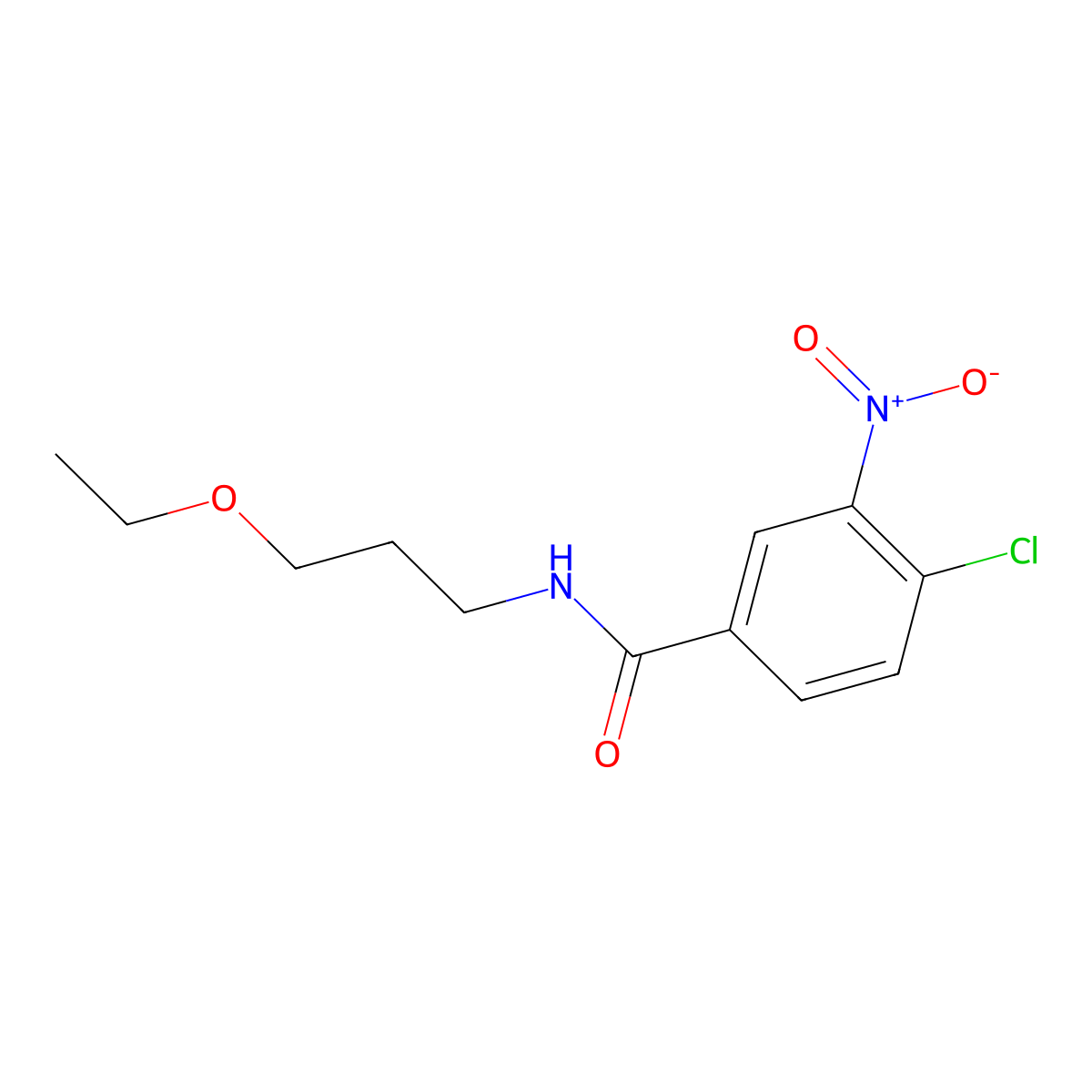 4-chloro-N-(3-ethoxypropyl)-3-nitrobenzamide molecular structure, CAS 524676-50-4