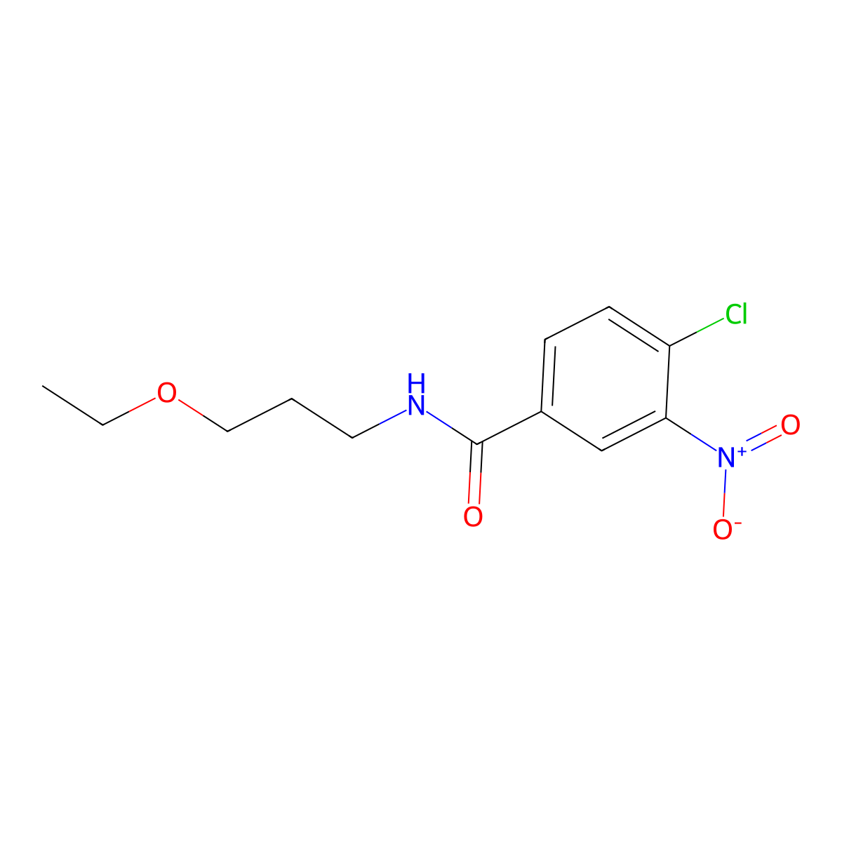4-chloro-N-(3-ethoxypropyl)-3-nitrobenzamide molecular structure, CAS 524676-50-4