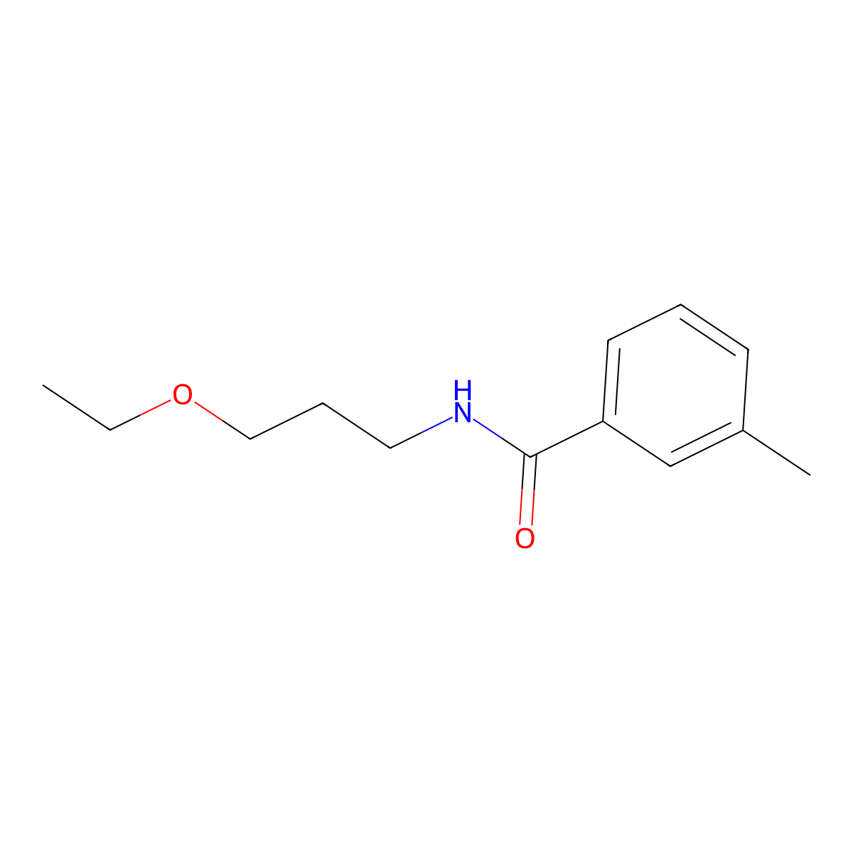 N-(3-ethoxypropyl)-3-methylbenzamide molecular structure, CAS 524676-51-5