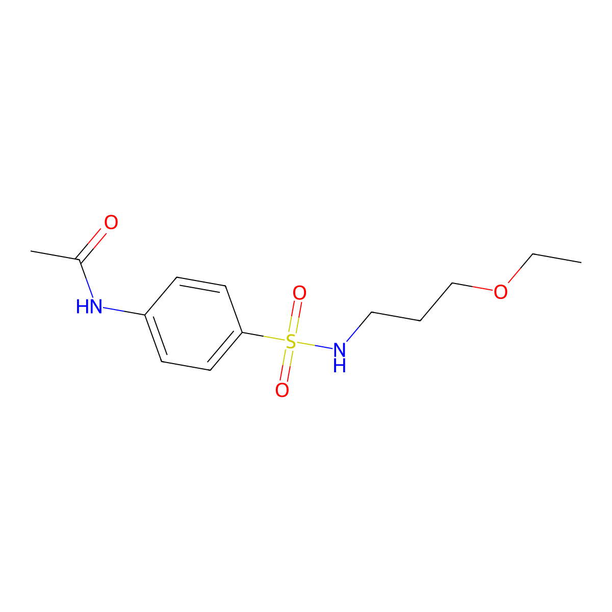 N-[4-(3-ethoxypropylsulfamoyl)phenyl]acetamide molecular structure, CAS 524676-71-9