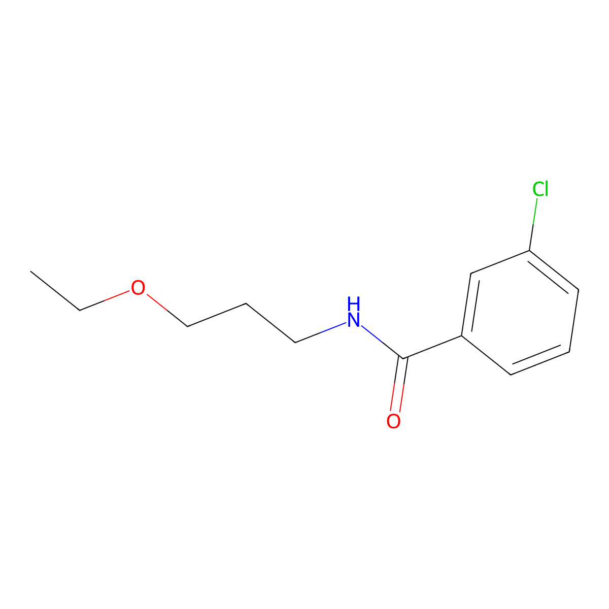 3-chloro-N-(3-ethoxypropyl)benzamide molecular structure, CAS 524676-73-1