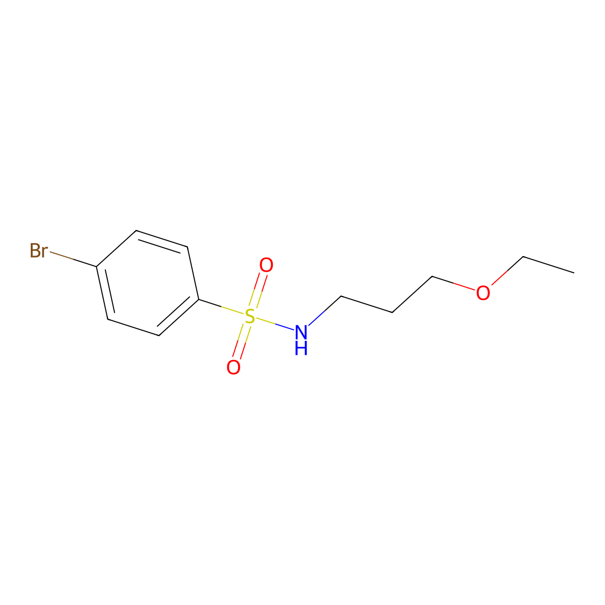 4-bromo-N-(3-ethoxypropyl)benzenesulfonamide molecular structure, CAS 524676-84-4