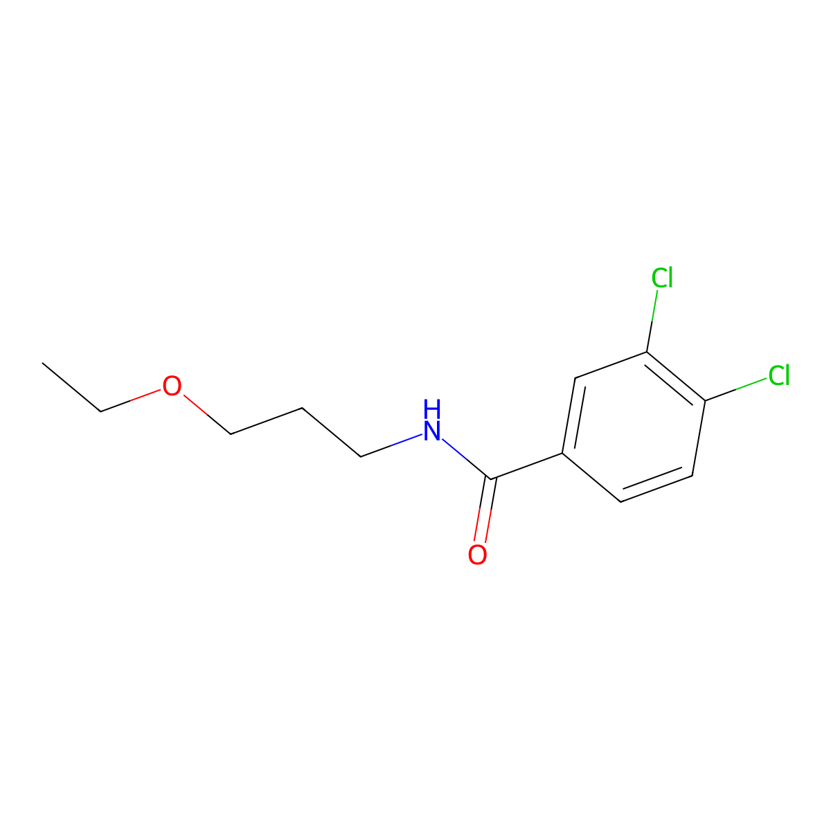 3,4-dichloro-N-(3-ethoxypropyl)benzamide molecular structure, CAS 524676-88-8