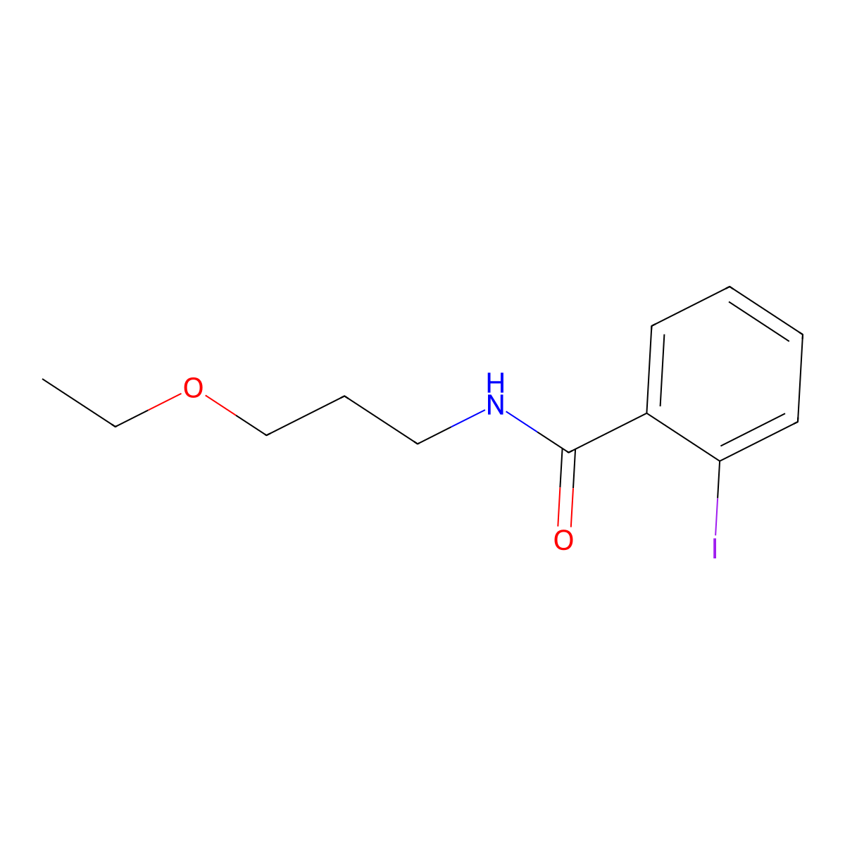 N-(3-ethoxypropyl)-2-iodobenzamide molecular structure, CAS 524676-94-6