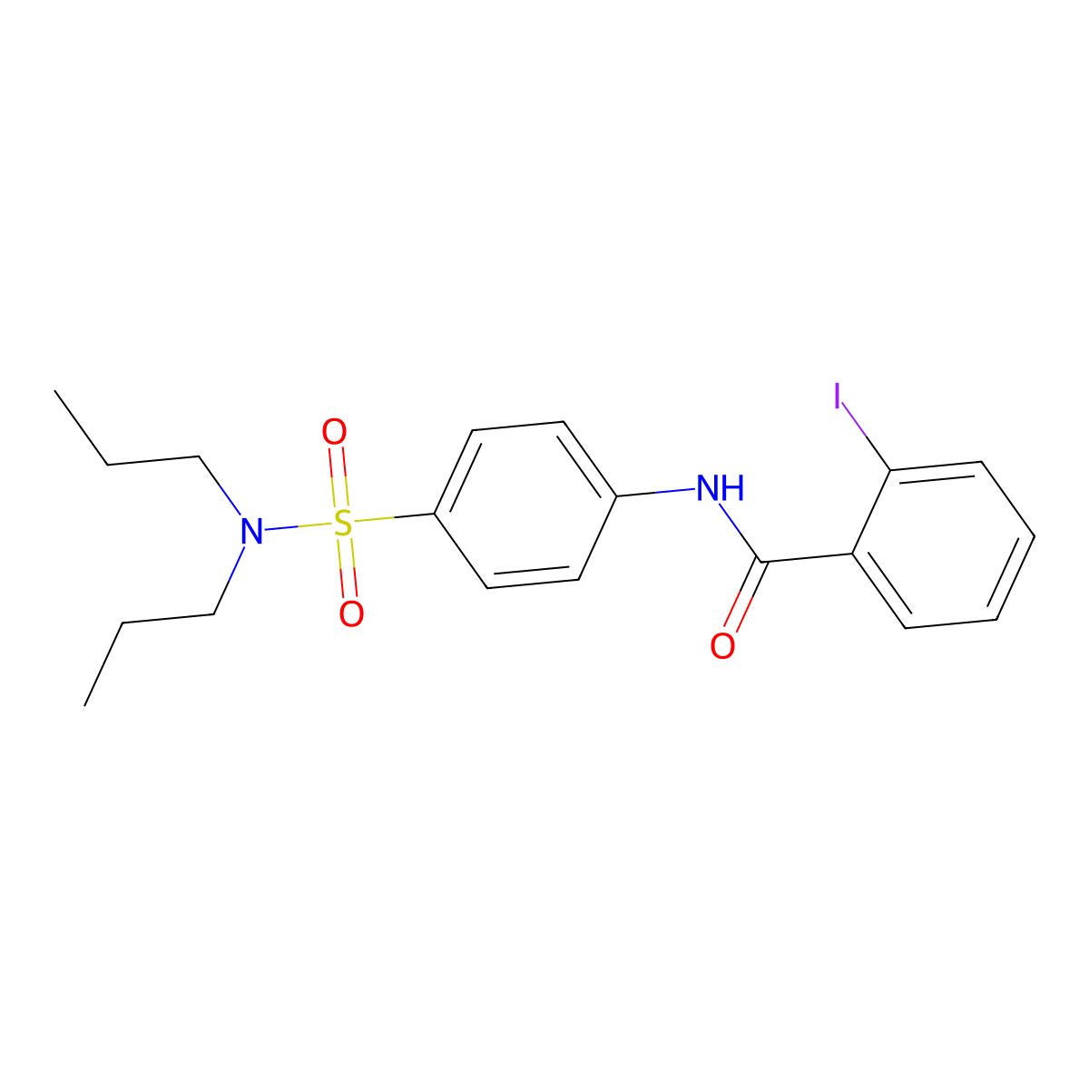 N-[4-(dipropylsulfamoyl)phenyl]-2-iodobenzamide molecular structure, CAS 524676-95-7