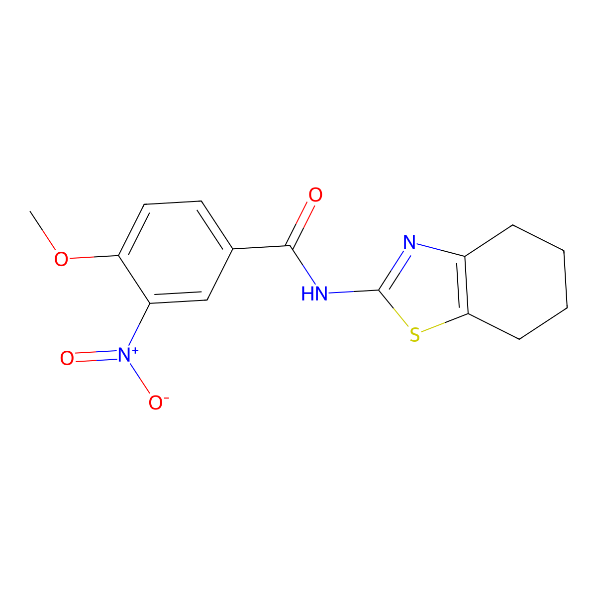 4-methoxy-3-nitro-N-(4,5,6,7-tetrahydro-1,3-benzothiazol-2-yl)benzamide molecular structure, CAS 524676-97-9