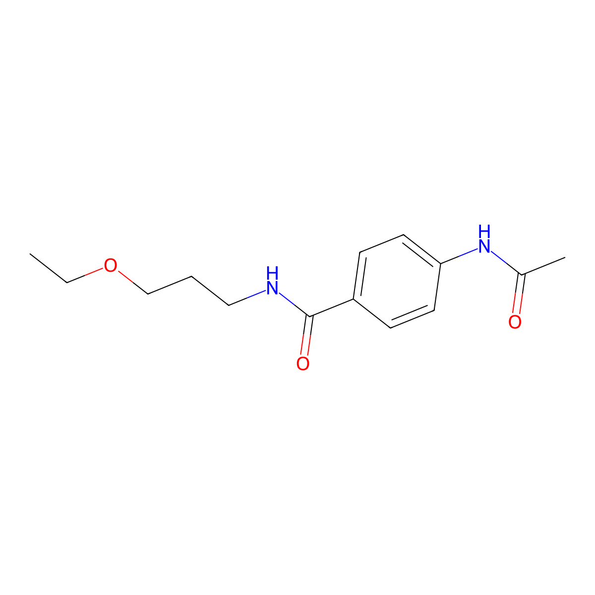 4-acetamido-N-(3-ethoxypropyl)benzamide molecular structure, CAS 524677-08-5