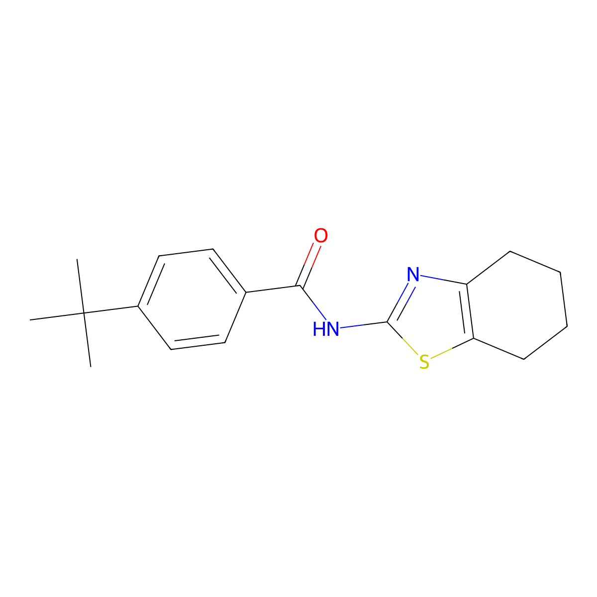 4-tert-butyl-N-(4,5,6,7-tetrahydro-1,3-benzothiazol-2-yl)benzamide molecular structure, CAS 524677-14-3
