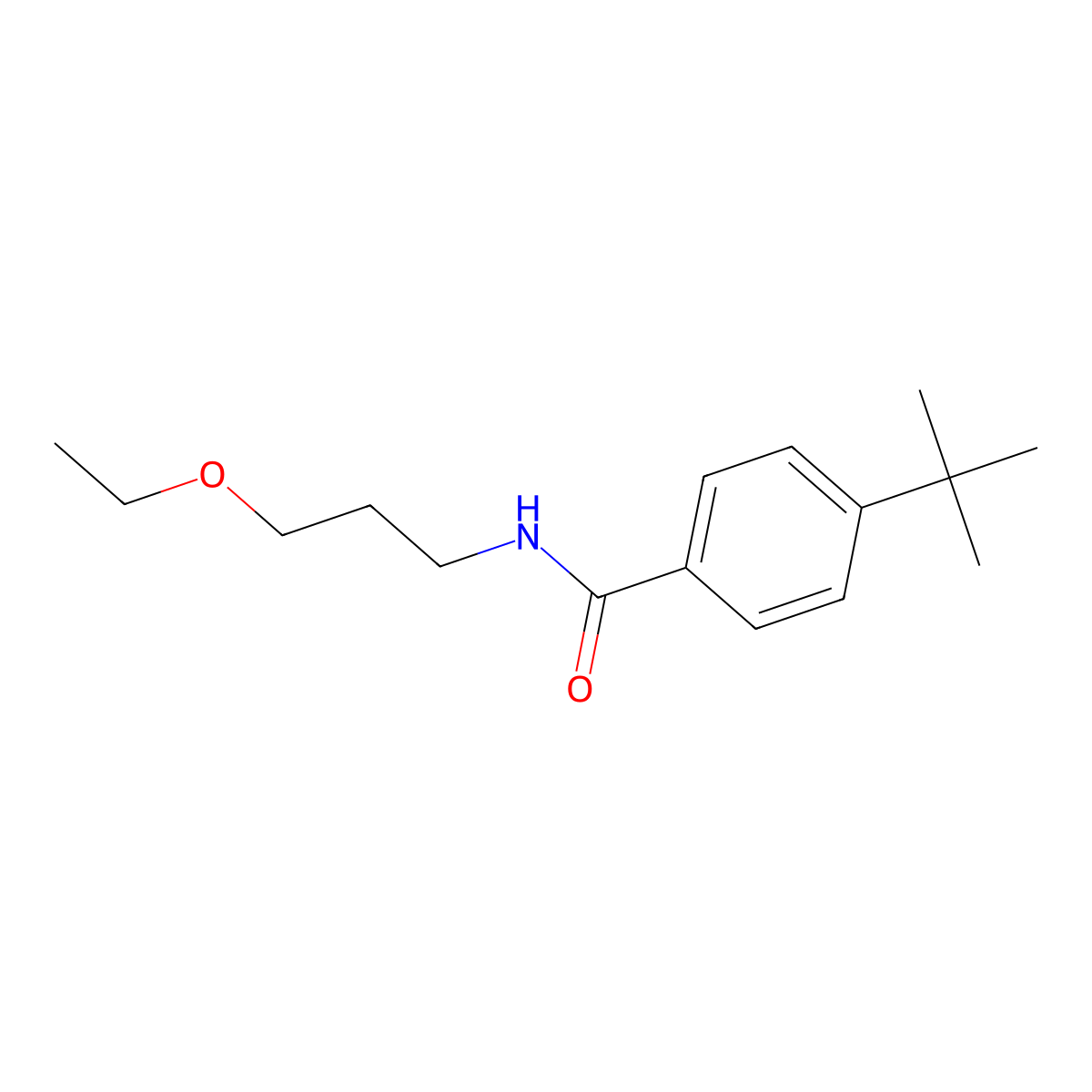 4-tert-butyl-N-(3-ethoxypropyl)benzamide molecular structure, CAS 524677-15-4