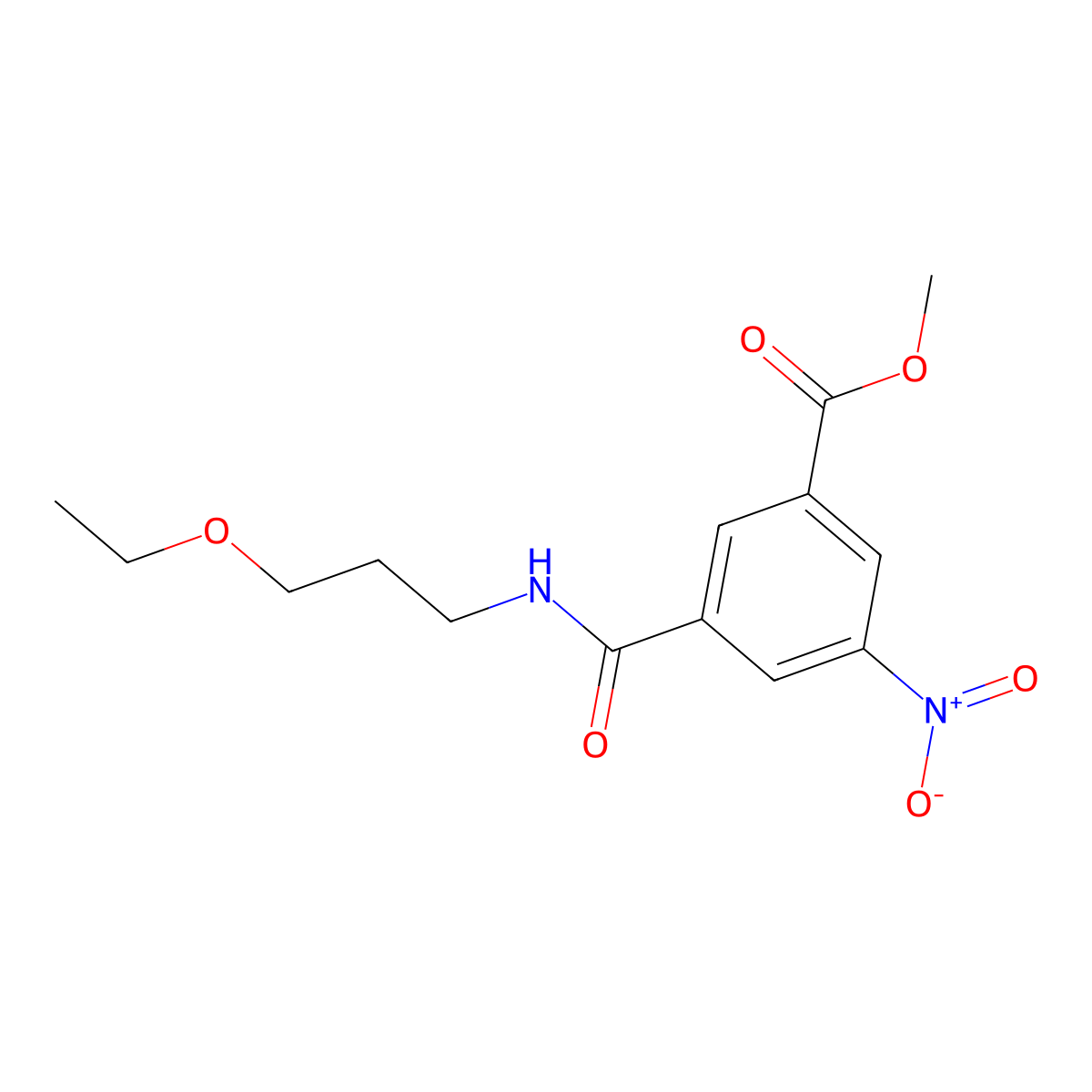 Methyl 3-[(3-ethoxypropyl)carbamoyl]-5-nitrobenzoate molecular structure, CAS 524677-20-1